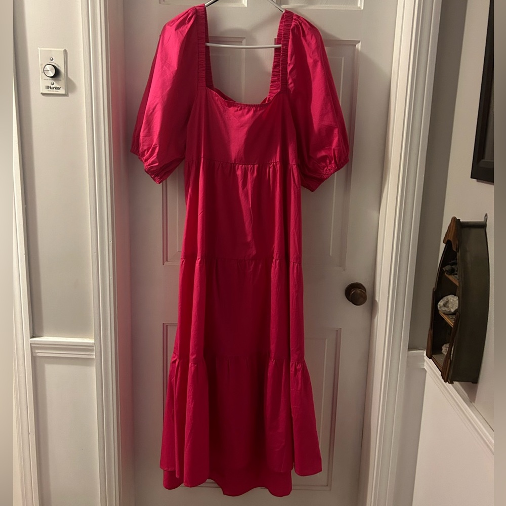 MINKPINK Yasamin tiered dress In Raspberry NWT